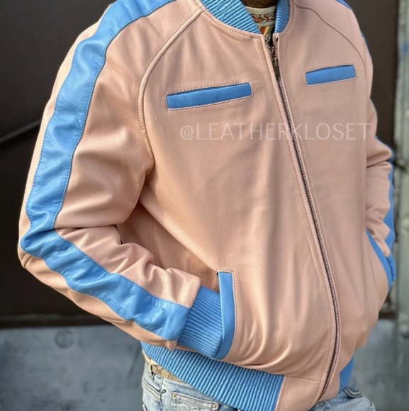 Giovanni Outerwear Mens Leather Baseball Jacket - Picture 7 of 7